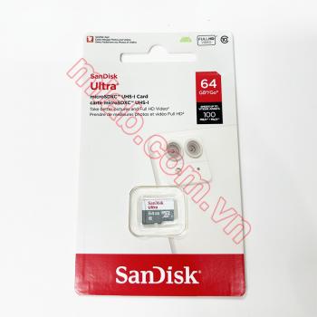Thẻ nhớ Micro SD 64G class 10 SanDisk Ultra (100MB/s, FULL HD VIDEO)