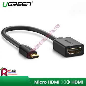 Cable chuyển đổi microHDMI male sang HDMI female dài 20cm chính hãng của Ugreen