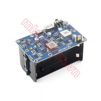 UPS HAT (E) dành cho Raspberry Pi, hỗ trợ 4 cell PIN Li 21700, hỗ trợ sạc nhanh, đầu ra 5V 6A